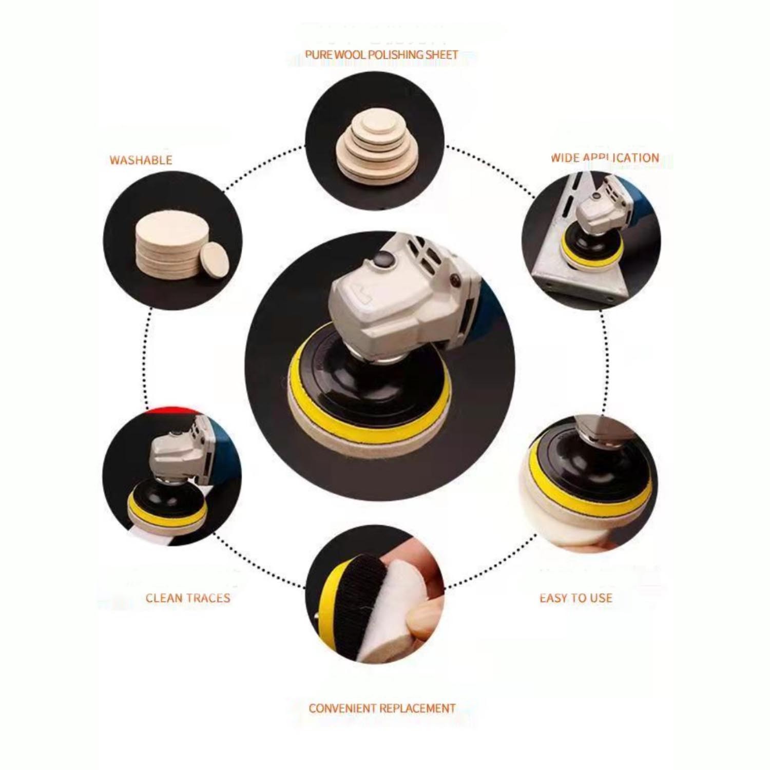 4-7 Inch Hook & Loop Grinding Sander Disc Polishing Backing Pads Thread M10 M14
