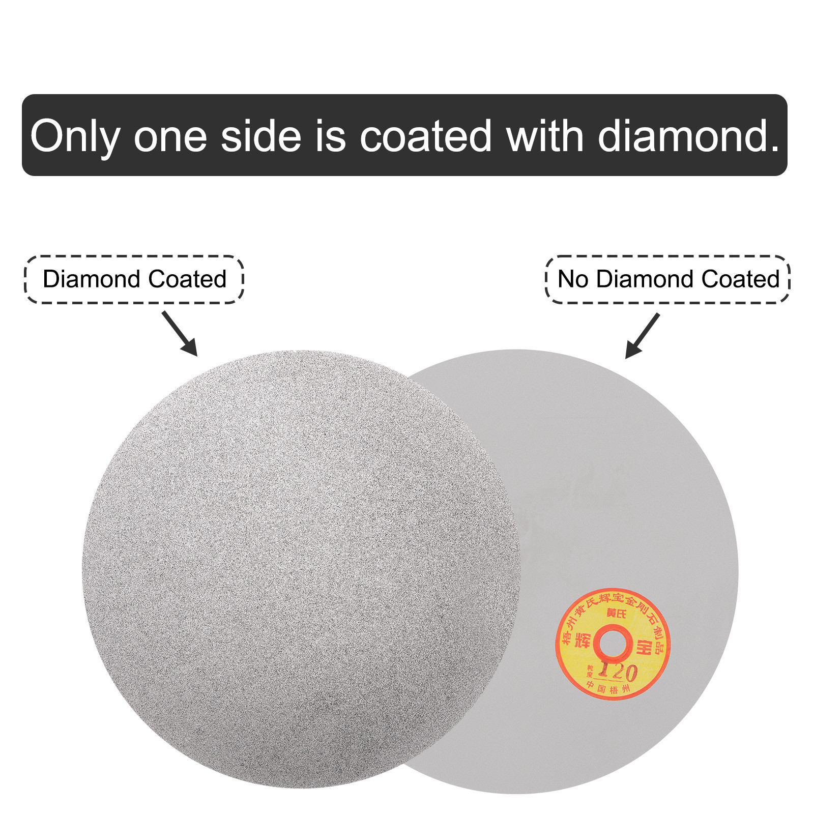 Diamond Sanding Grinding Disc 8″ Grit 120 No Center Hole Flat Lap Wheel Disk