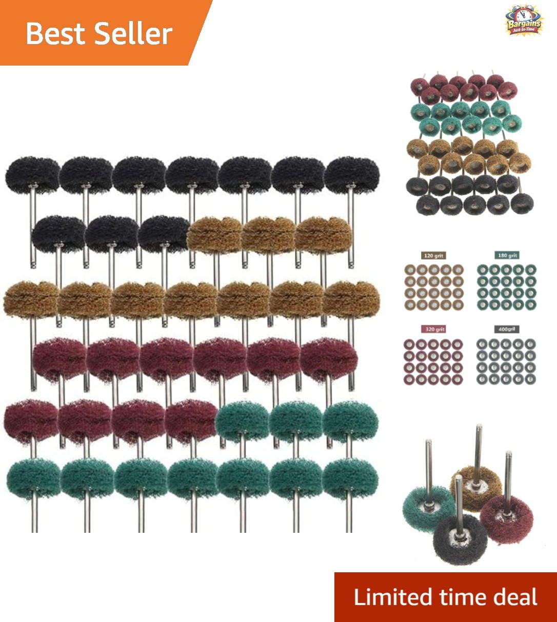 Efficient 40 Piece Abrasive Wheel Set for Superior Metal Polishing – 1″ & 1/8″