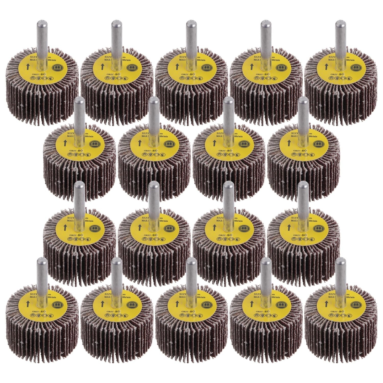 80-Grit Flap Wheels – 1.6 Inch, 1/4 Inch Shank, Ideal for Metalworking