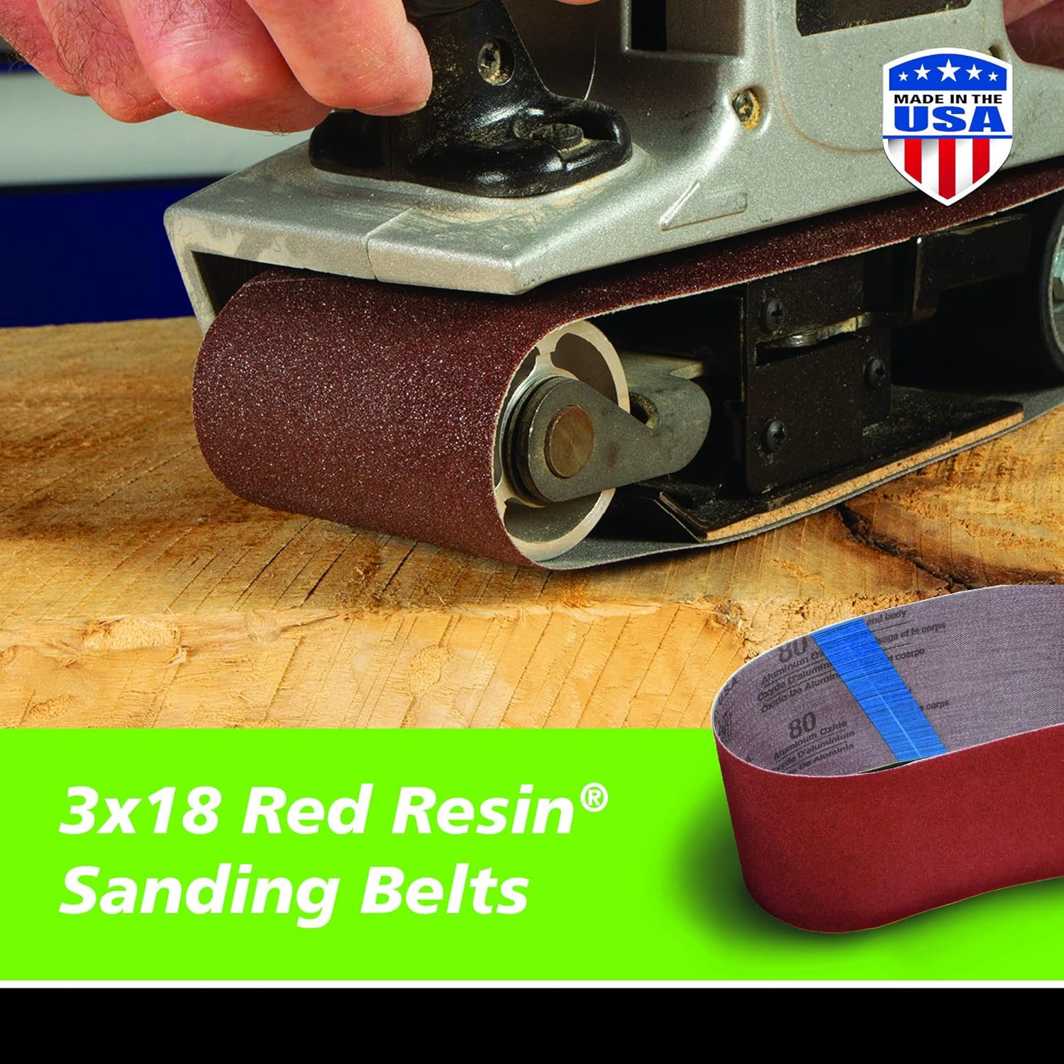 3″ X 18″ Red Resin Aluminum Oxide Sanding Belts, 50 Grit, 5 Pack