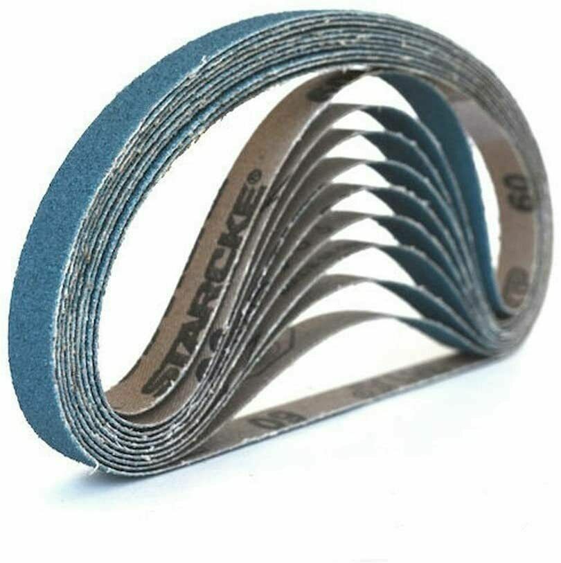 Starcke Premium 1/2 x 24 Inch Narrow Air File Sanding Belts Zirconia