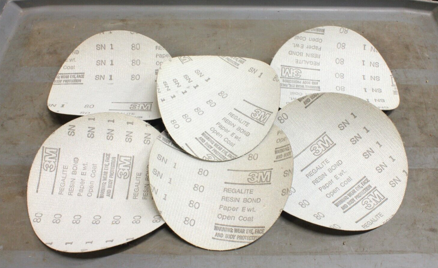 3M SN1 80 Grit 8” hook & loop sanding discs Pkg of 6