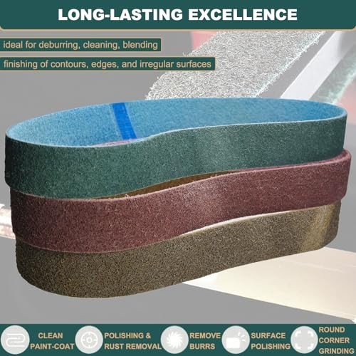 3 Pack 2″ x 42″ Sanding Belts – Coarse, Medium, Fine Grits for Metal & Woodwork