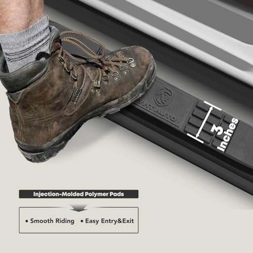 3 Inch Running Boards Side Steps Compatible with Jeep Semi-gloss black