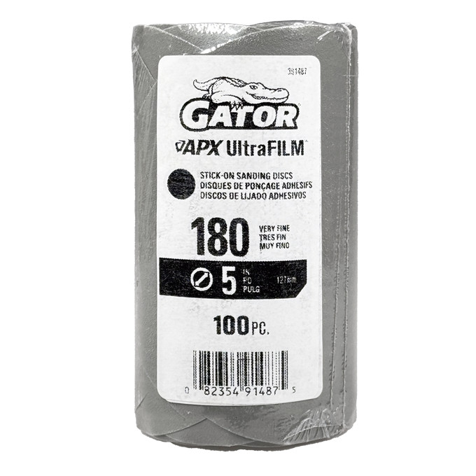 Gator 391487 180 Grit 5 In Premium Hook & Loop Sanding Discs 100-Pack