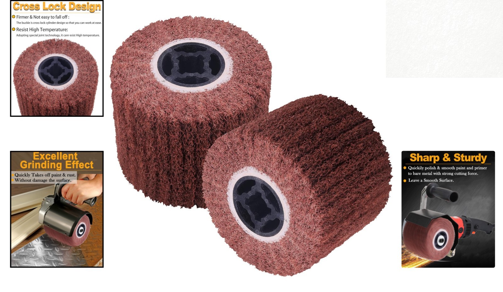 2 PCS Abrasive Drawing Wheel Surface Conditioning Tool 40 Grit 4.7×4 Inch