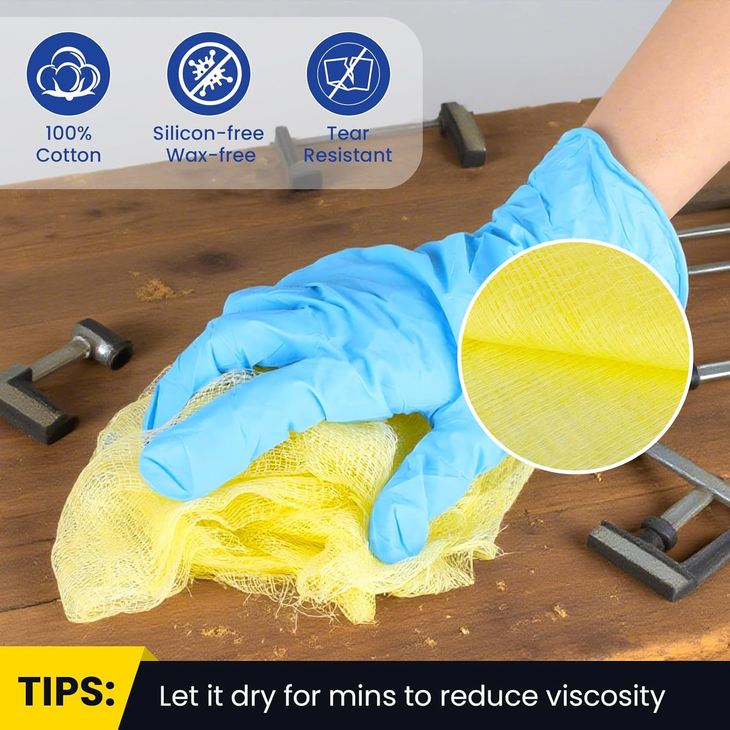144Pcs Tack Cloth for Removing Dust from Woodworking, Sanding Particles, Clean &