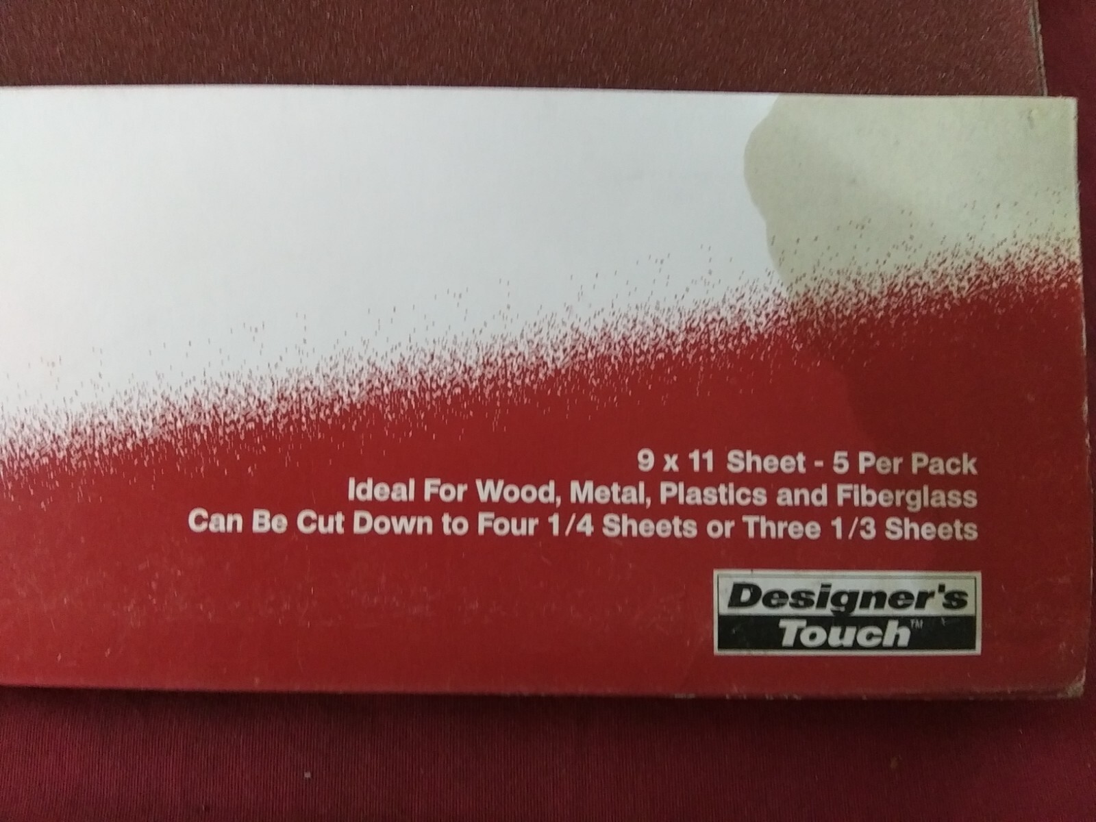 ALUMINUM OXIDE SANDPAPER 100 GRIT 9X11 SHEET IDEAL WOOD METAL PLASTICS FIBERGLAS