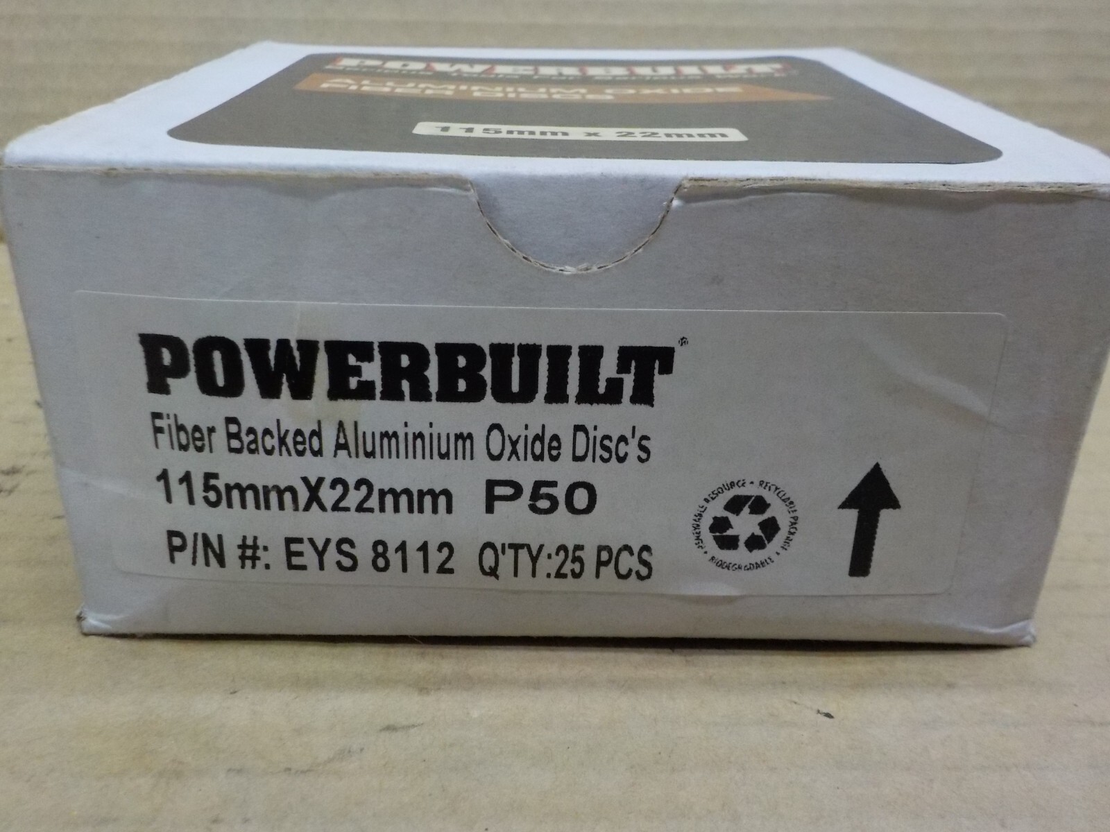 Powerbuilt 115x22mm P50 Aluminium Oxide Discs, 25 Pack Sanding Discs, This item