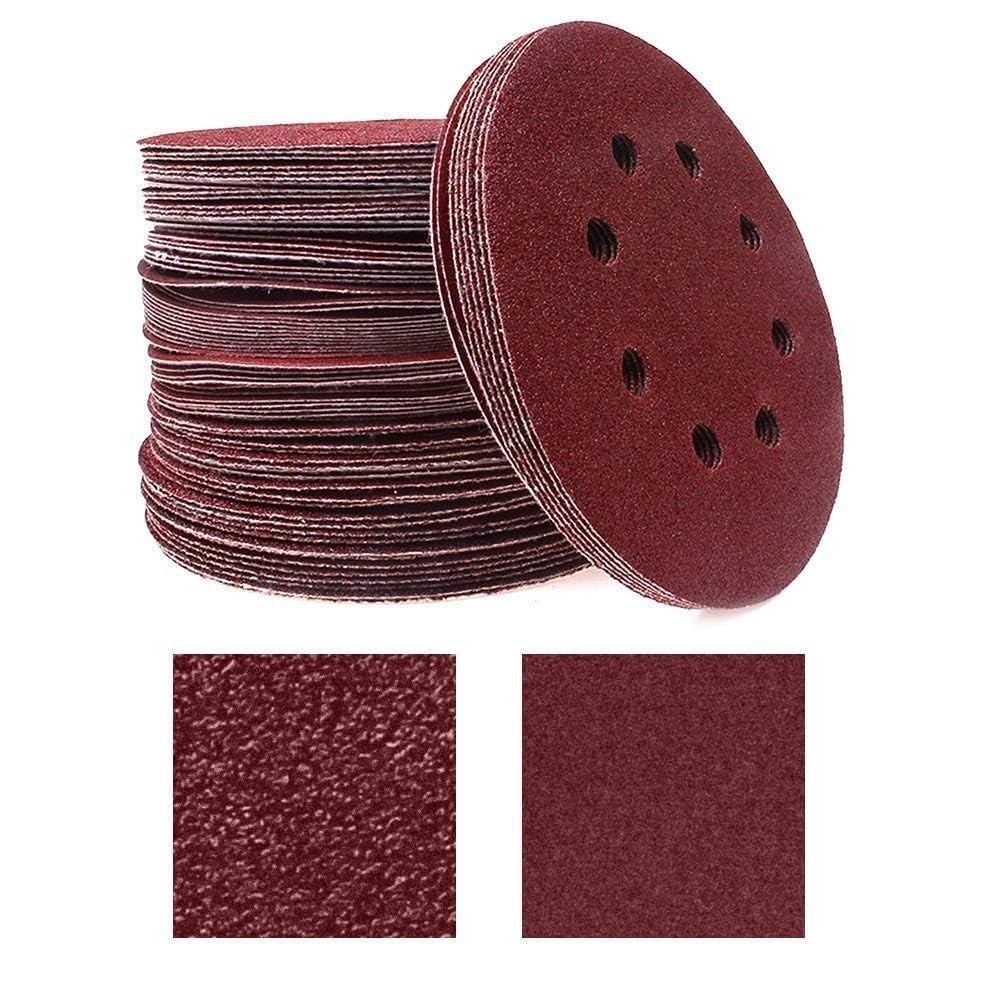 Mixed Grit Sanding Discs Kit – 80 Pieces, 5 Inches with Efficient Dust Control