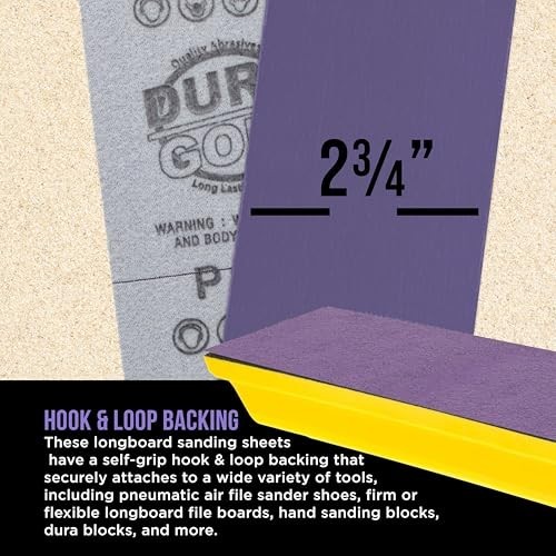 Premium 1500 Grit Purple Film Sandpaper Roll – 2-3/4″ Wide, Hook & Loop for Auto