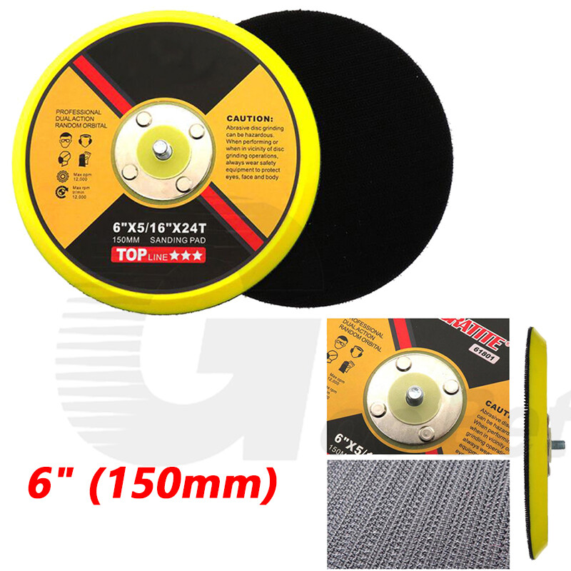 150mm 6″ Dual Action Hook & Loop DA Orbital Sander Sanding Backing Pad 5/16″x24T