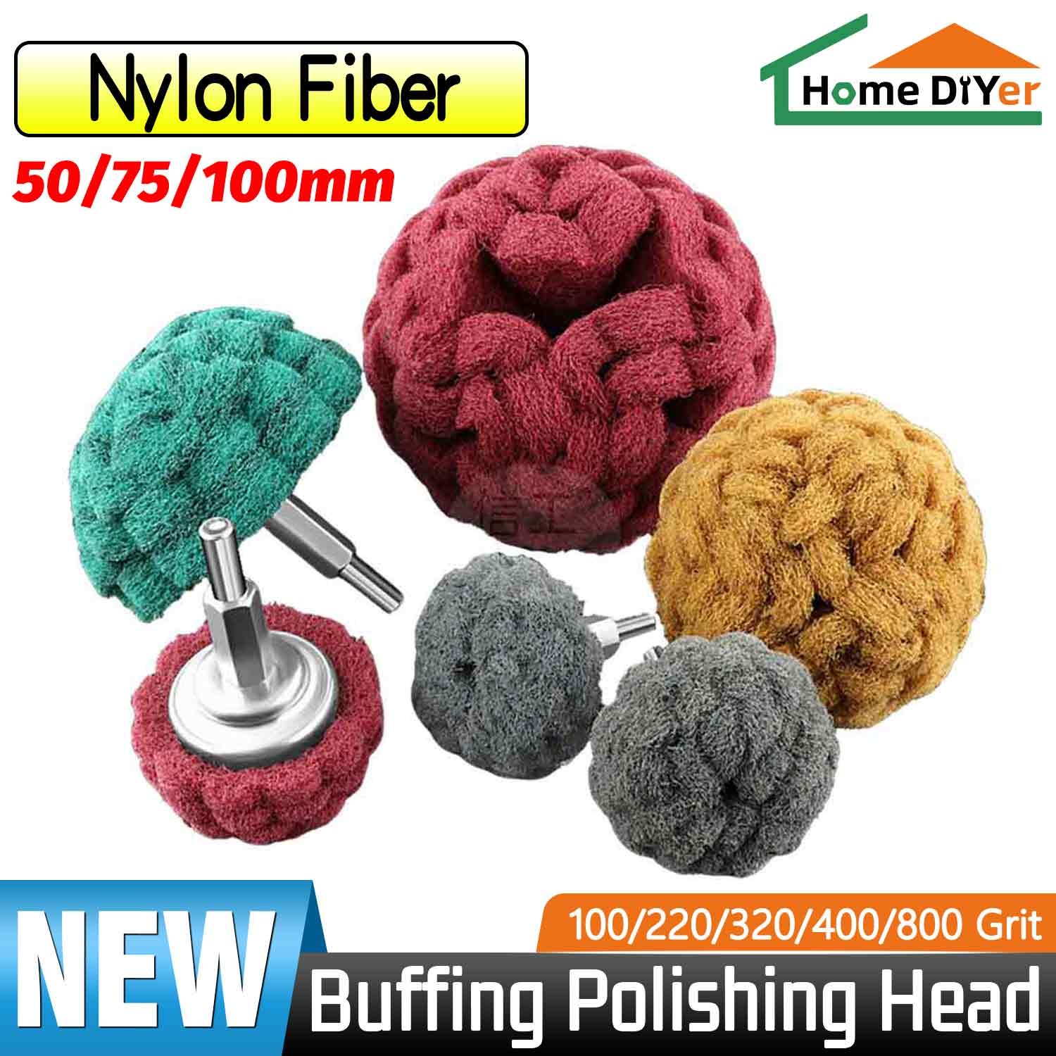 Dome Shaped Nylon Fiber Abrasive Wheel Buffing Polishing Wheel Φ50/75/100mm