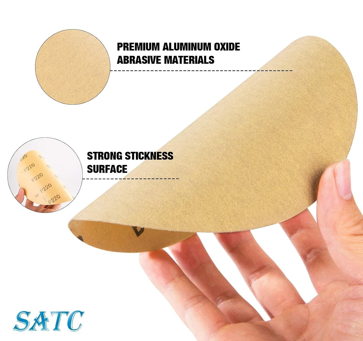 200 Self-Adhesive 220 Grit Sanding Discs – Perfect for Wood & Metal Finishing