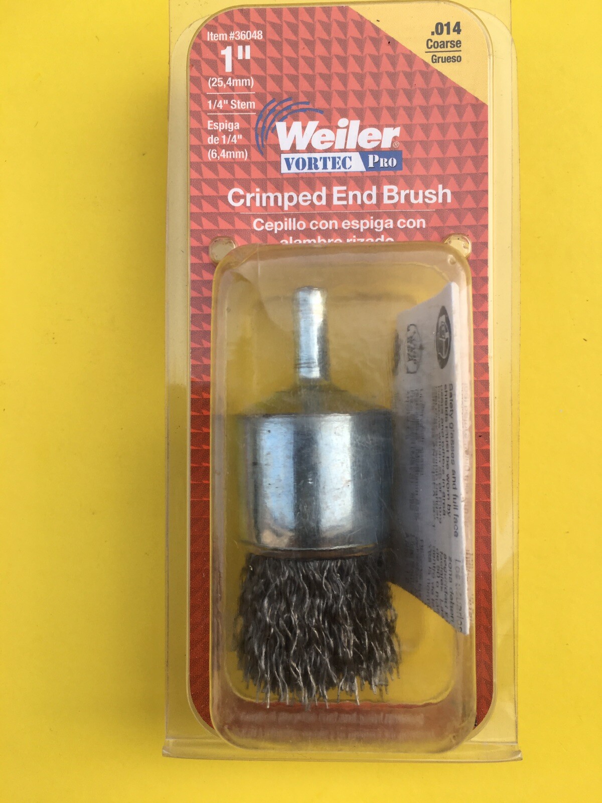 Weiler Vortec Pro 1 in. Crimped Wire Wheel Brush Carbon Steel 20000 Rpm USA