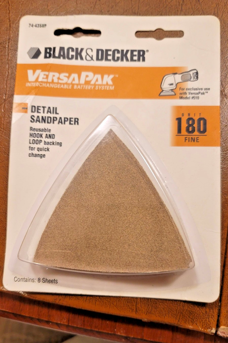 Black and Decker OEM VersaPak Detail SandPaper Pack 180 Grit Use Model 510