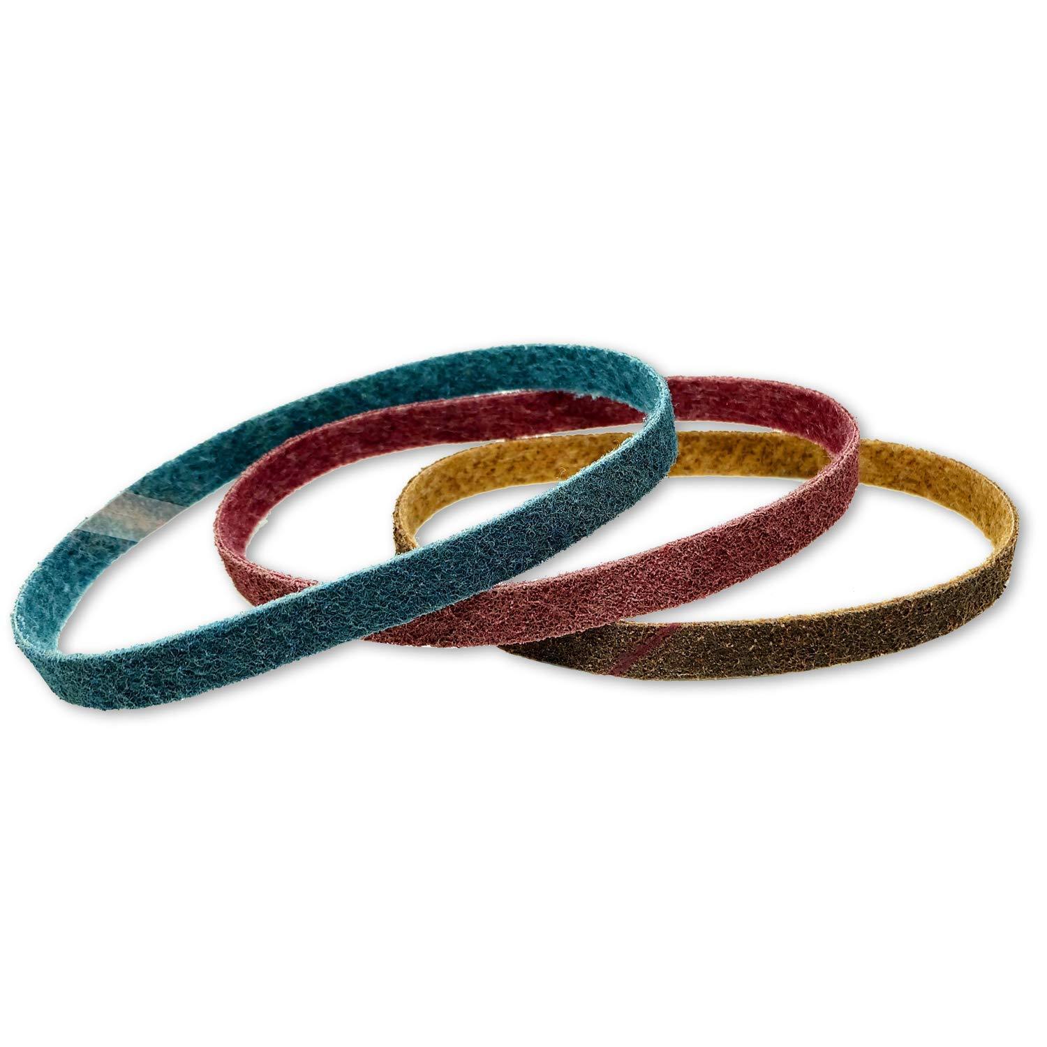 1 X 30 Inch Non Woven Surface Conditioning Sanding Belts-Coarse, Medium, Fine