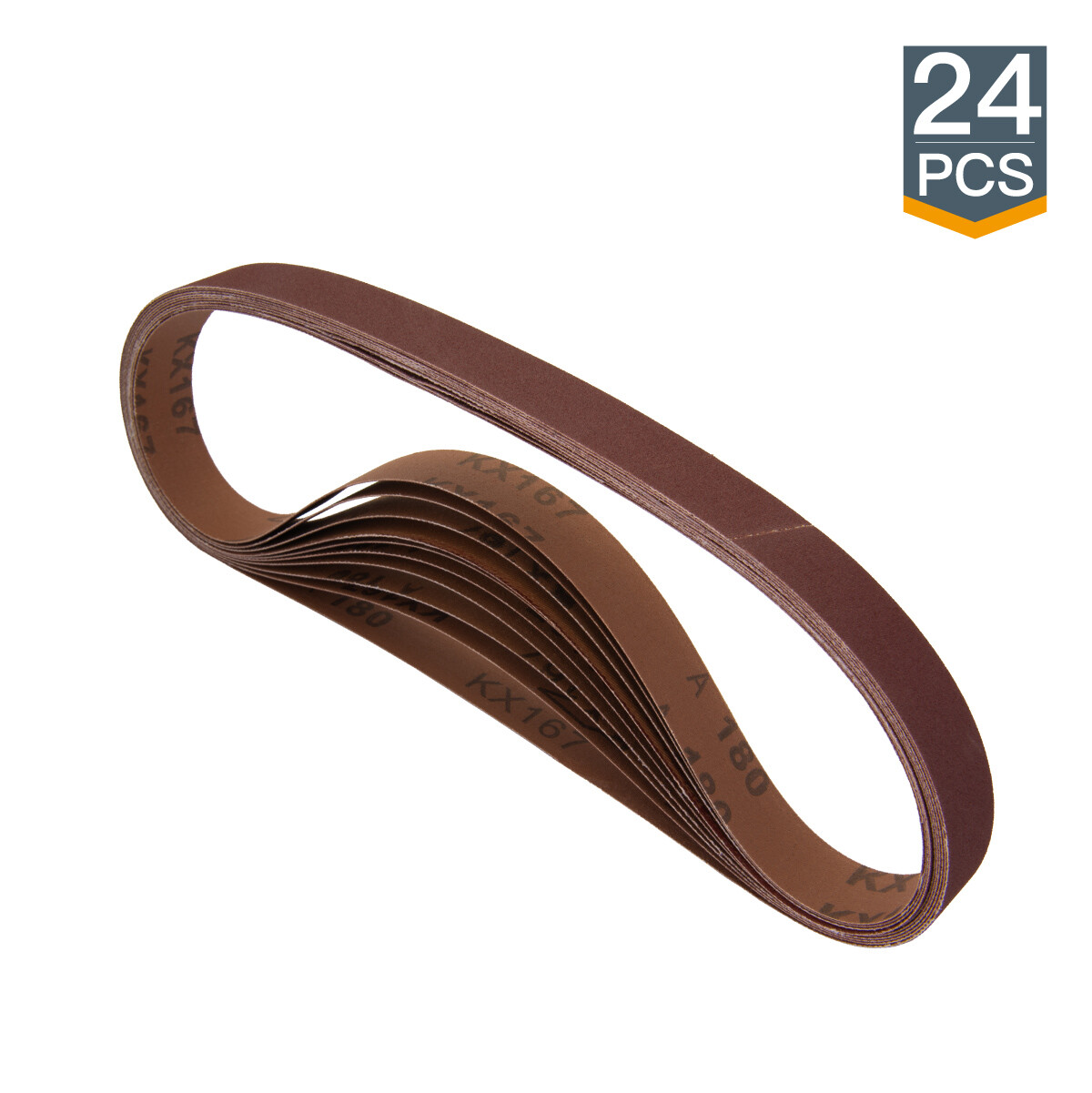 POWERTEC 1 x 30″ A/O Sanding Belt Assortment 20PK (60,80,120,180,240,400 Grit)