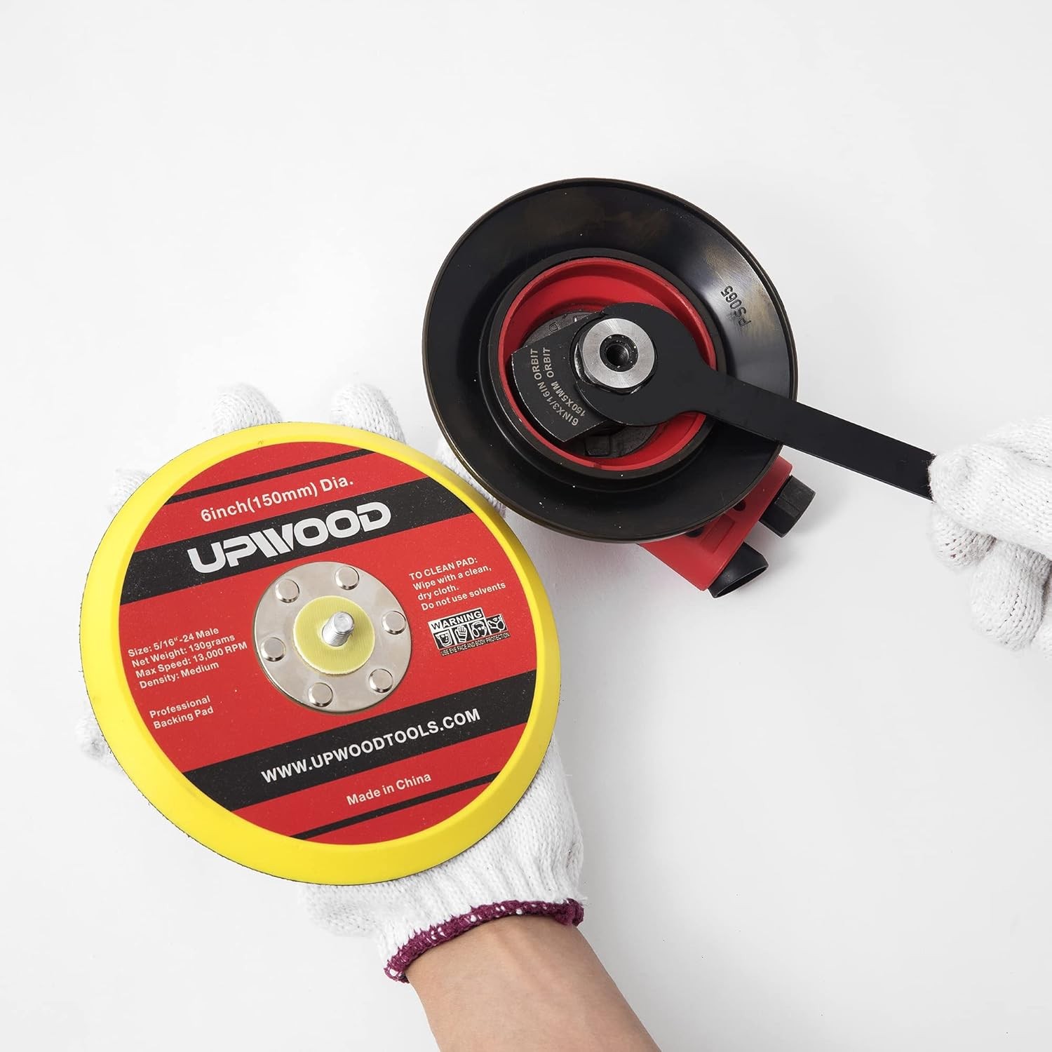 2 pcs 6″ Hook and Loop Backing Pad for Air Sander Polisher, 5/16″ Arbor with …