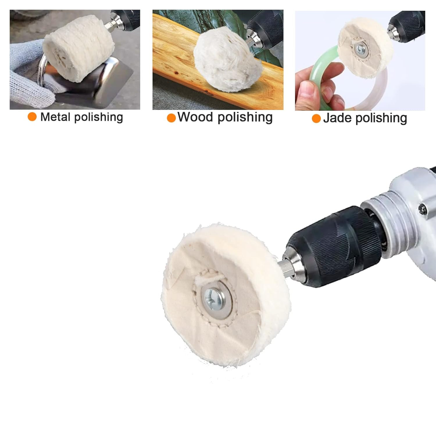 8Pcs Polishing Wheel for Drill, Buffing Wheel Polisher Kit with 1/4″ Hex