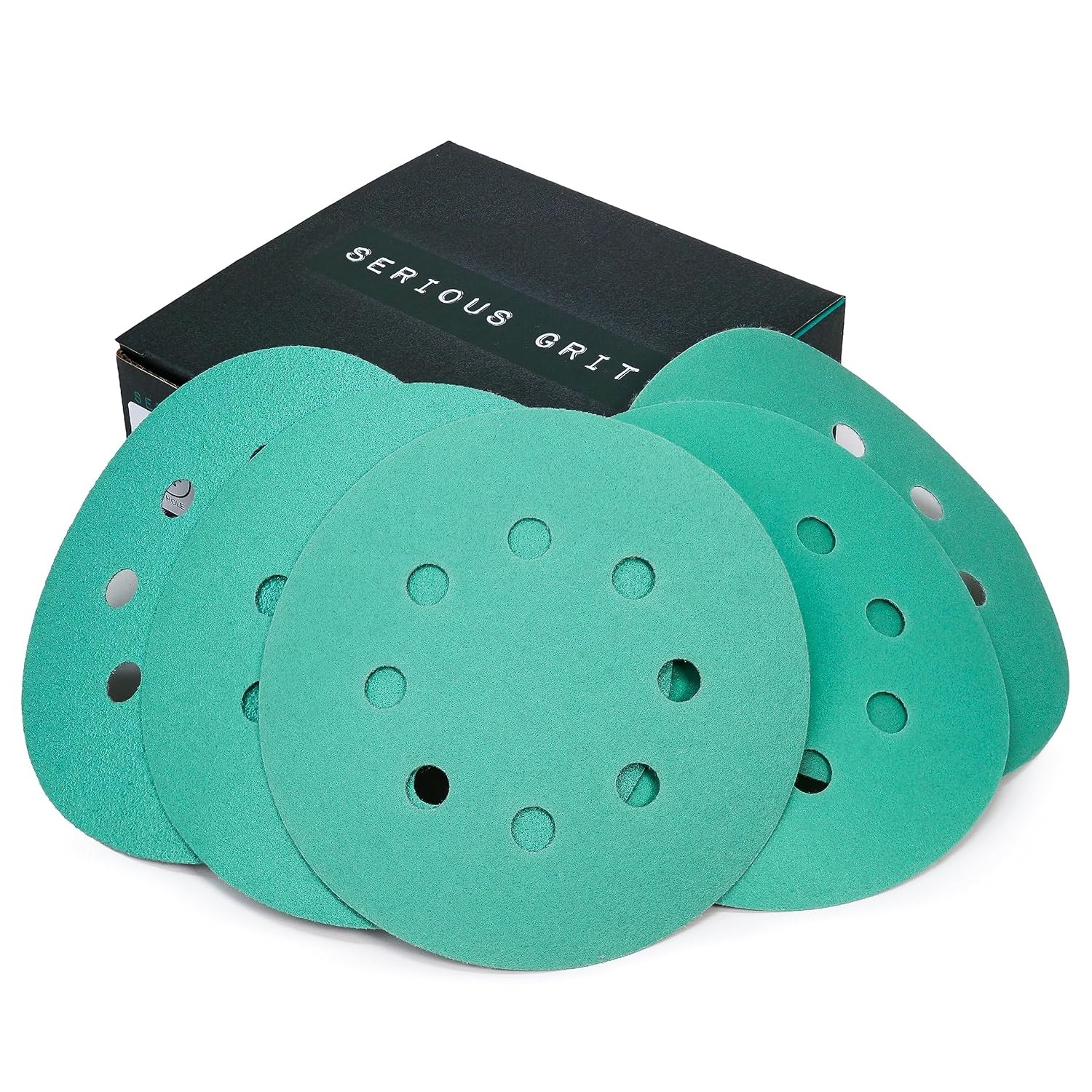 8 Hole Assortment Sanding Discs 5 Inch 80 120 150 180 220 Grit Grip