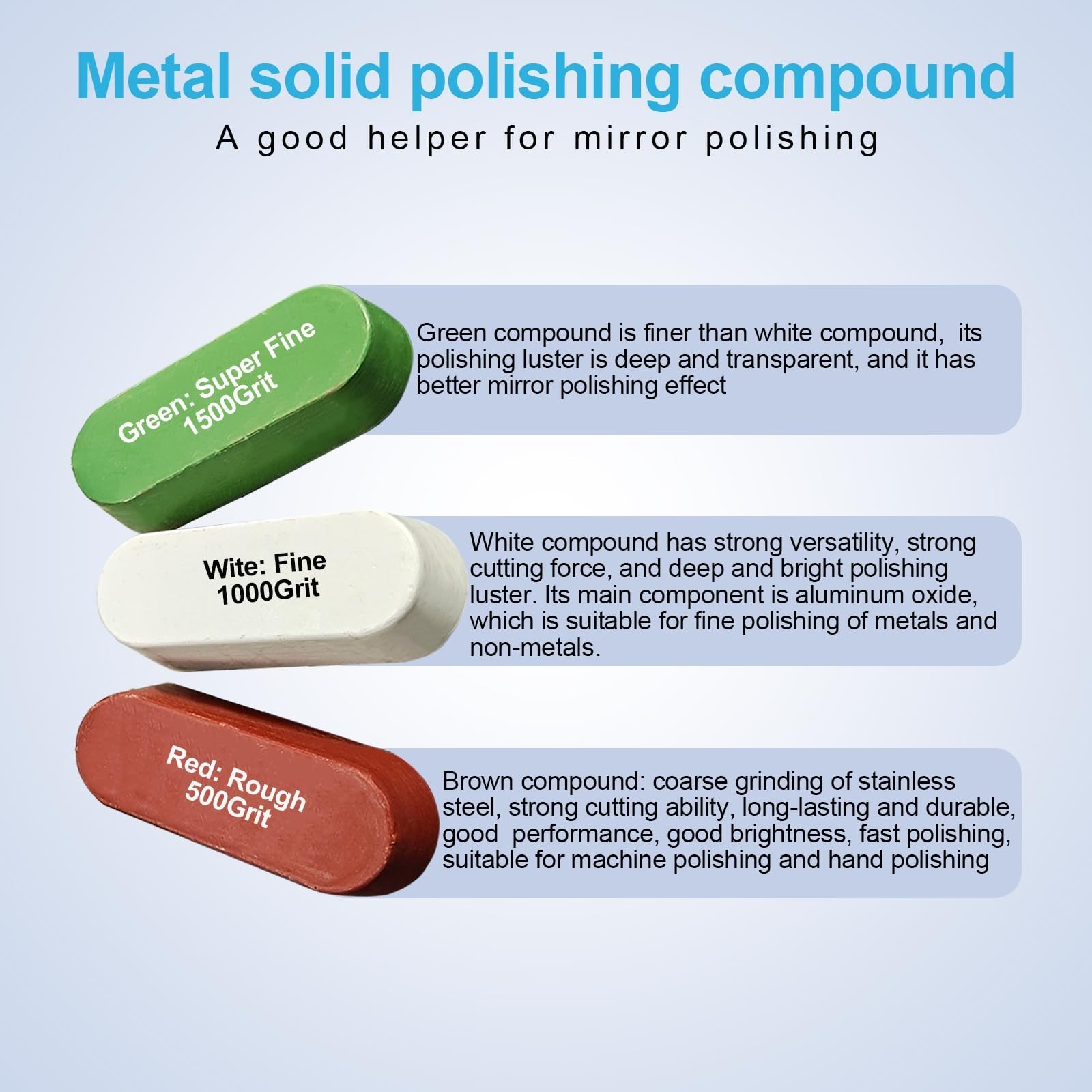 10 PCS Aluminum Polishing Kit for Metal,Aluminum,Stainless Steel,Jewelry,Wood