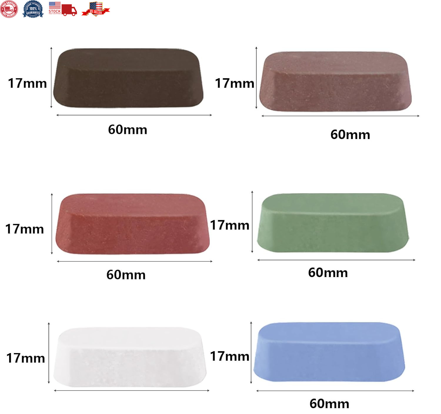 6Pcs Metal Buffing Polishing Compound for Buffing Wheel, Buffing Wheel Compound