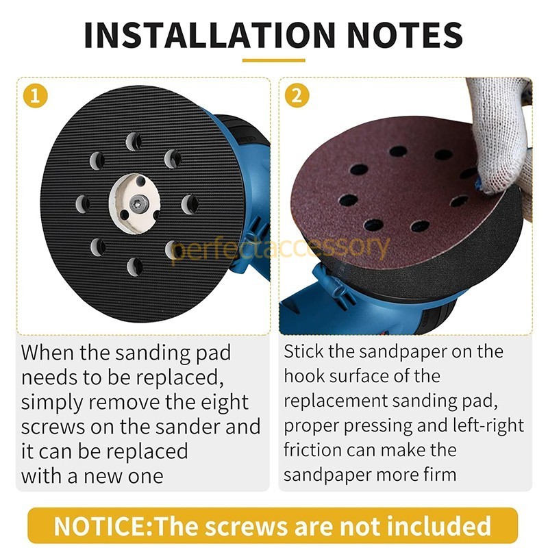 1-2PCS 5″ 8Hole Hook&Loop Sander Pad For Bosch RS032 3107DVS 3725DVS 3725DEVS