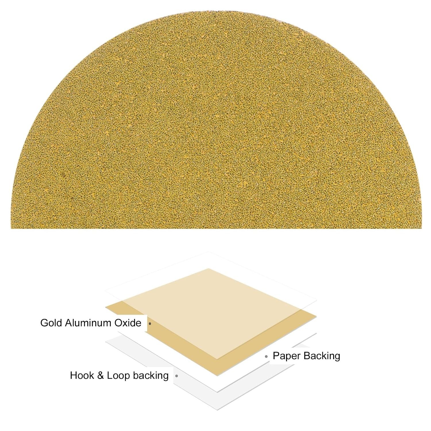 25pcs No Hole Sanding Discs- [ 6 Inch 40 Grit ] Round Hook and Loop Grip Sand…