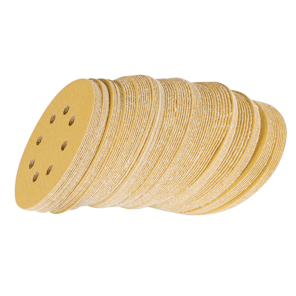 100 Pack 5 Inch 8-Hole 100 Grit Hook-and-Loop Sanding Disc Sander Paper