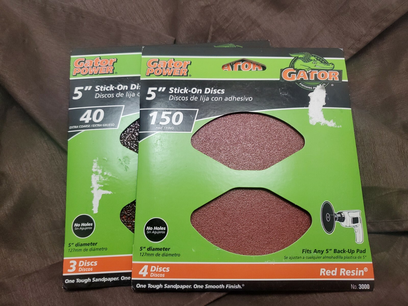Gator Power sanding disc 5″ 40 & 150 grit lot