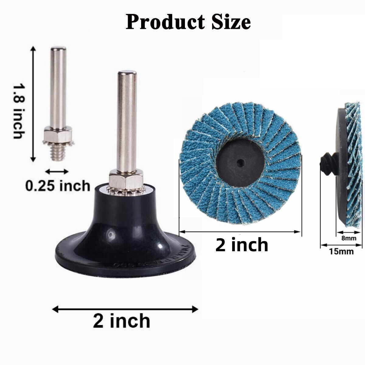 21PCS 2 inch Zirconia Roll Lock Flap Sanding Disc 40 Grit Die Grinder W / Holder
