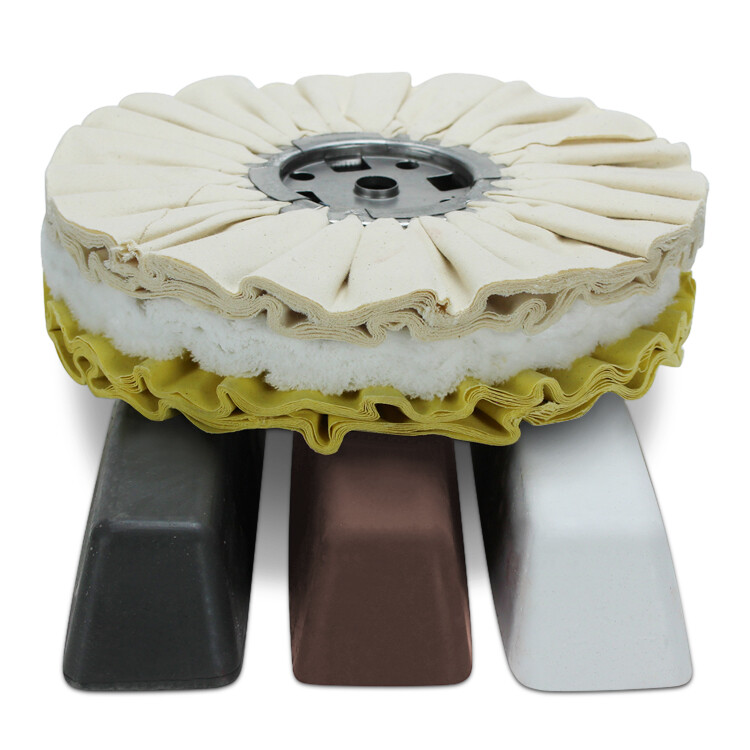6 Piece Aluminum Buffing Kit: 10″ Airway Buffing Wheels & XL Polishing Compounds