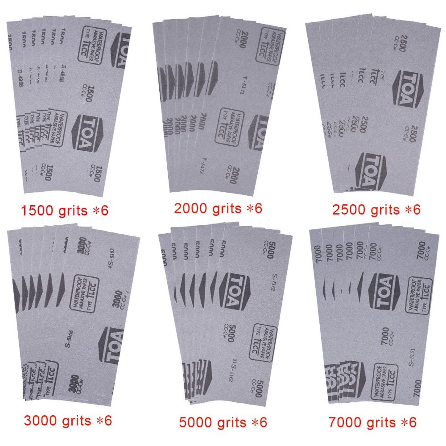 36 Pieces Sandpaper High Grit Wet Dry Assortment 9 x 3.6 Inches Abrasive Paper