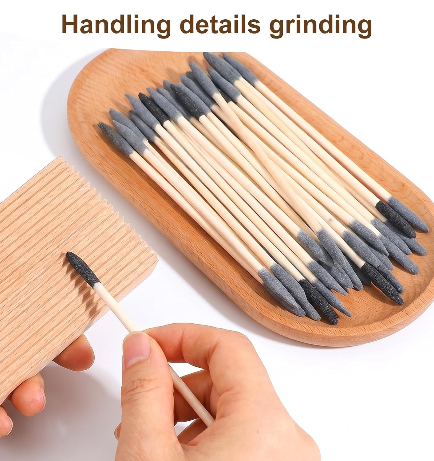 20 Pcs 5.24 x 0.16 Inch Sanding Sticks, Polishing Sticks | Small Crevice Sanding