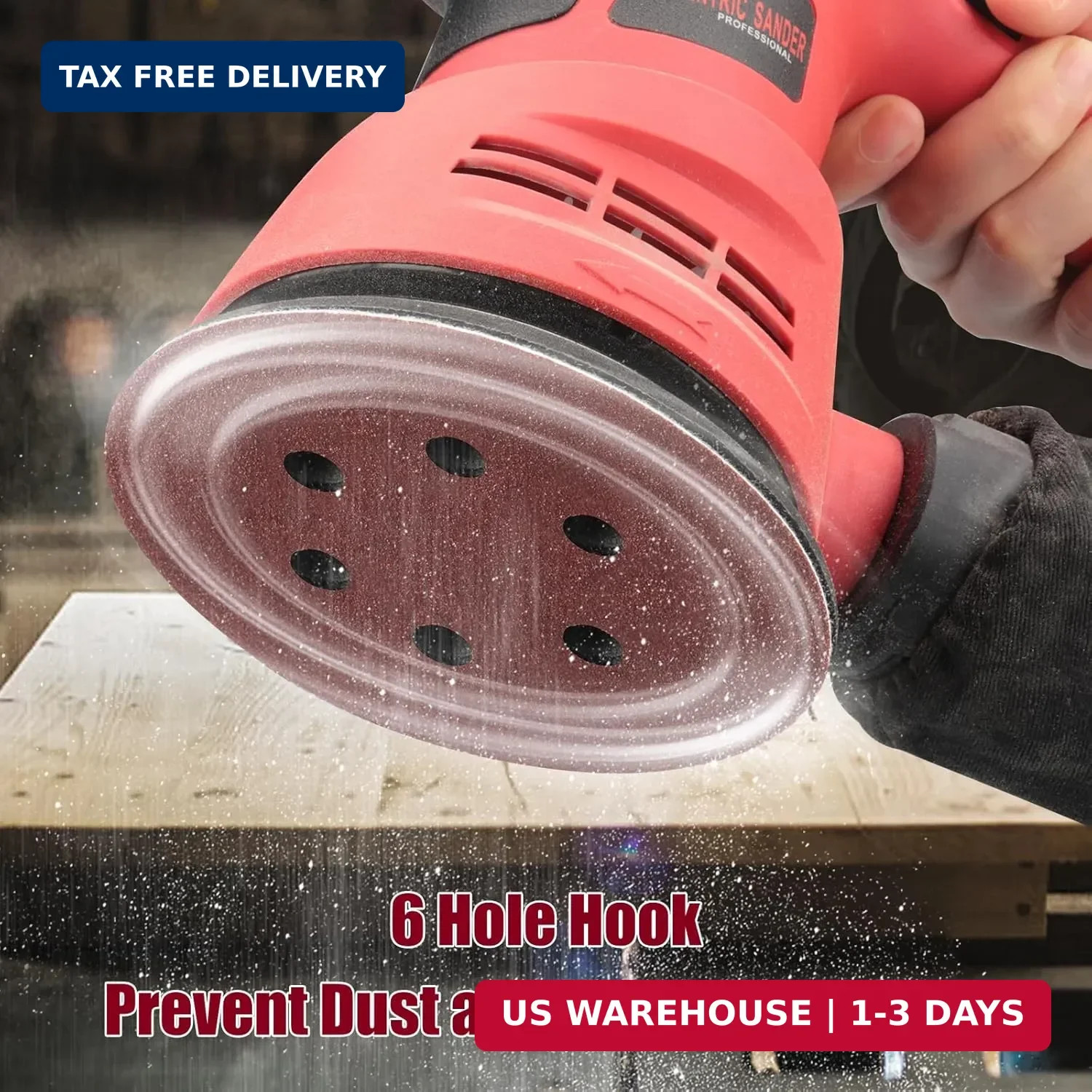 100 PCS 6 Inch Sanding Discs, 6 Hole Hook and Loop Sandpaper 60 80 120 240 400 G