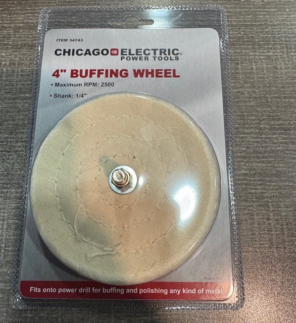 Chicago Electric 4” Buffing Wheel w/ 1/4” Shank Polishing Drill Tool