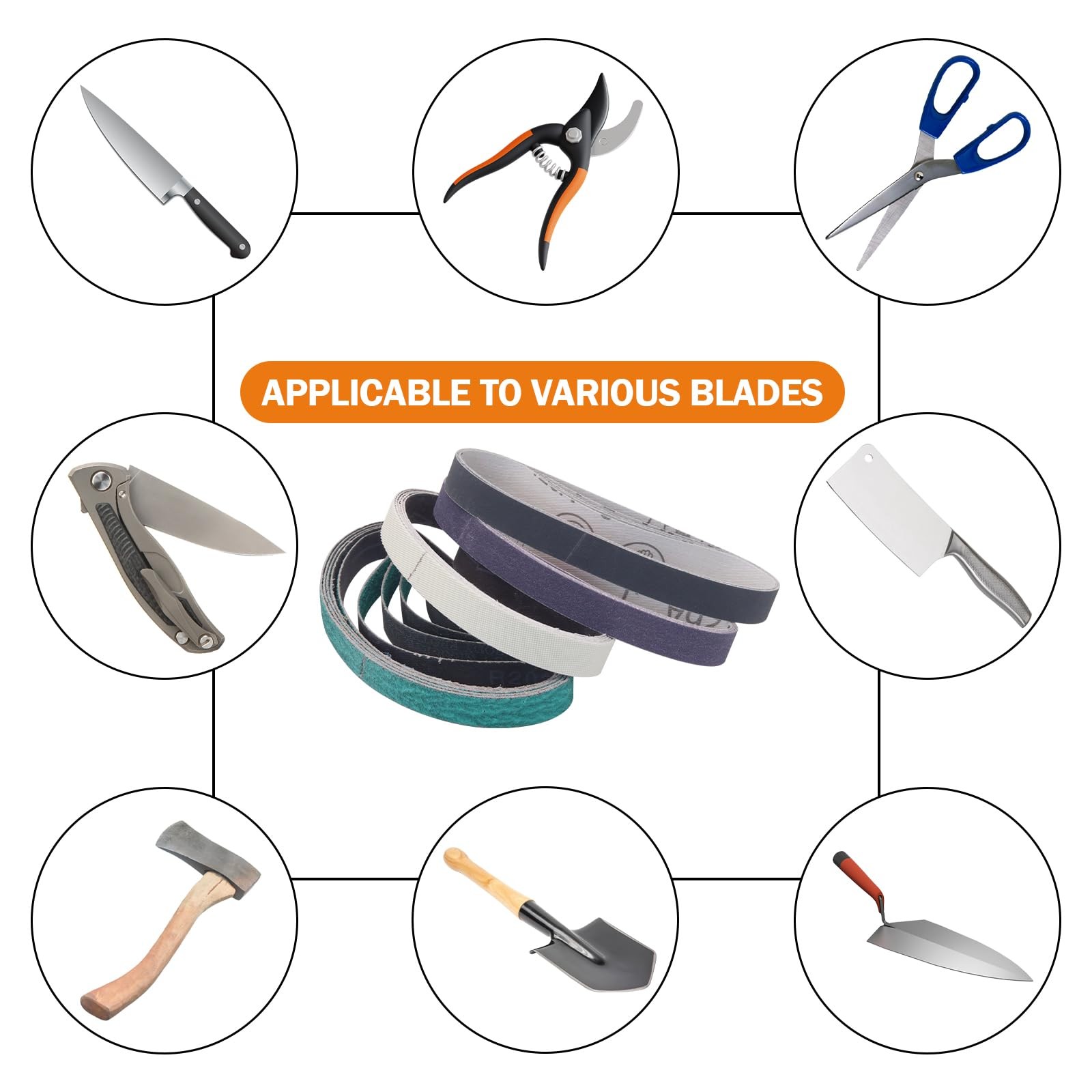 20 Pack 1/2″ x 12″ Replacement Sharpening Sanding Assorted Grit(20 Pack)