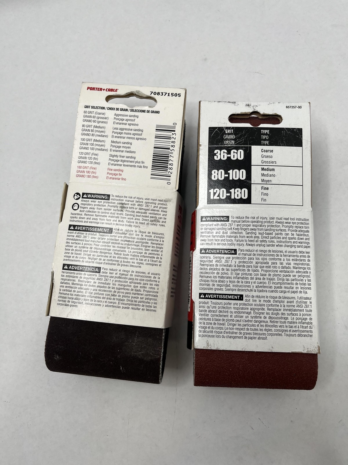 Porter-Cable LOT/2x5pk Sanding Belts 2-1/2 X 14 80 180 Grit Brown Germany