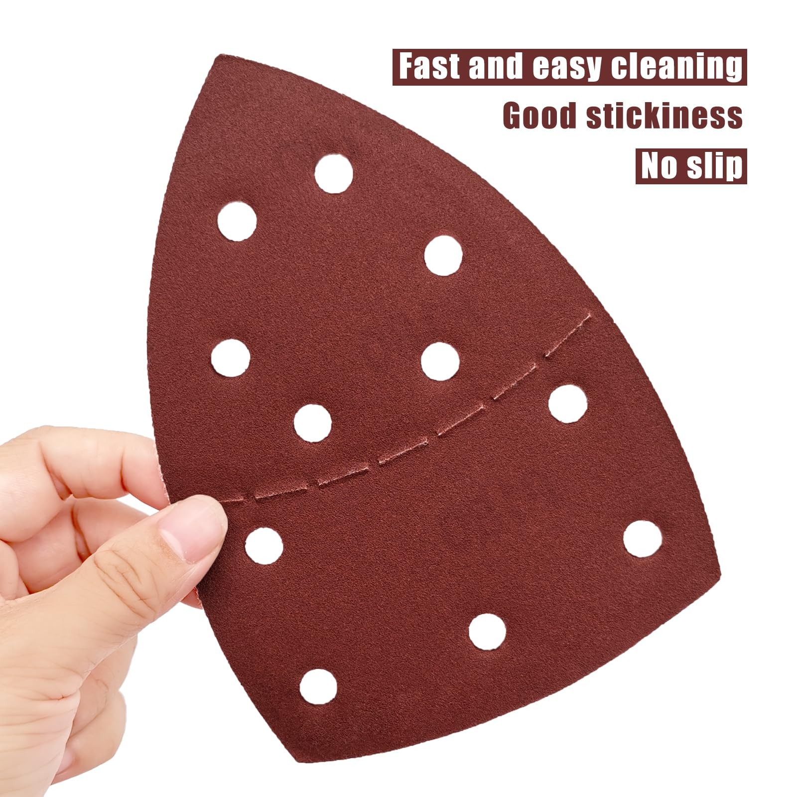 Mouse Detail Sander Sandpaper 180 Grit 6.1×4.25 inch 11 Holes – Hook and Loop