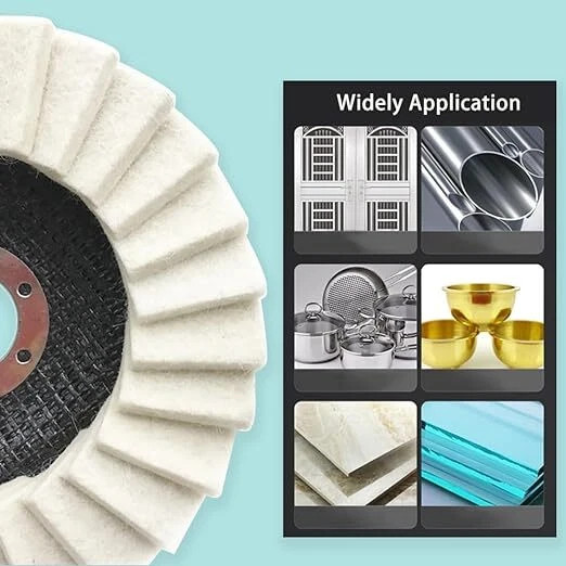 5X 4.5″ Wool Polishing Wheels Buffer Pads Universal for Metal,Marble, Stone,Wood