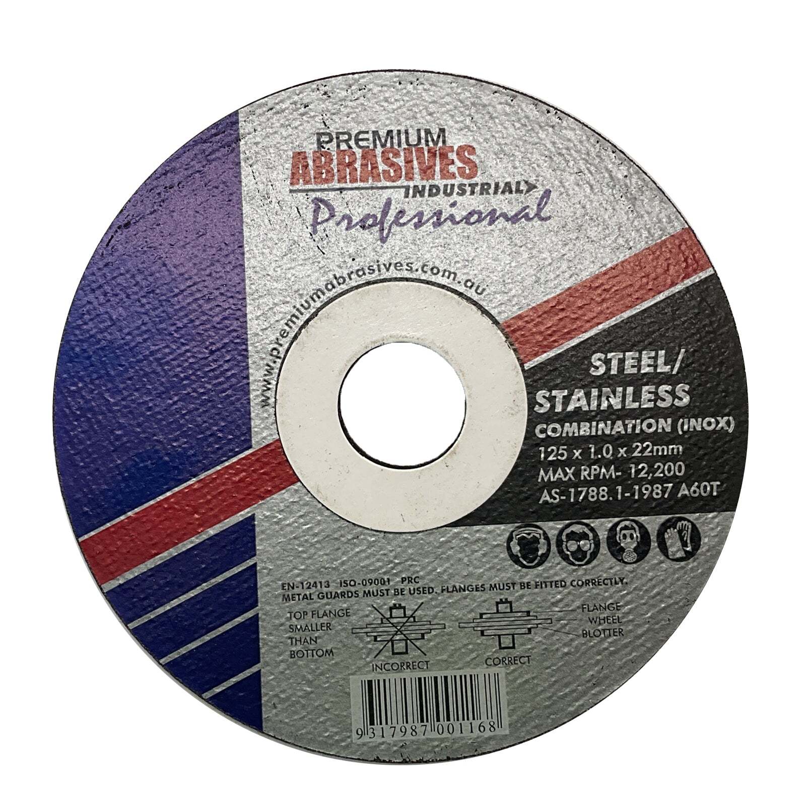 Premium Abrasives Cutting Wheel Ultra Thin 125mm x 1mm x 22mm Bore