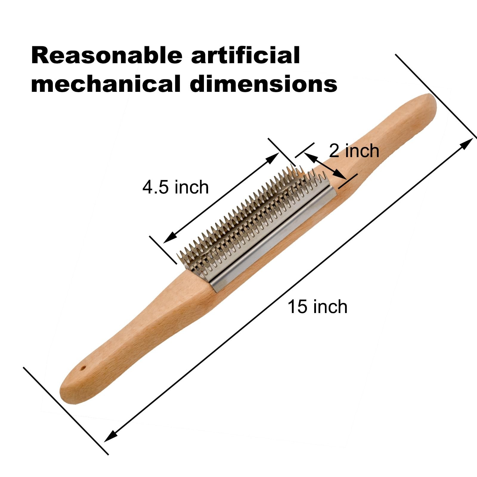 Tworider Buffer Wheel Rake, Polishing Tool with 15″ L x 2″ W, Silvery