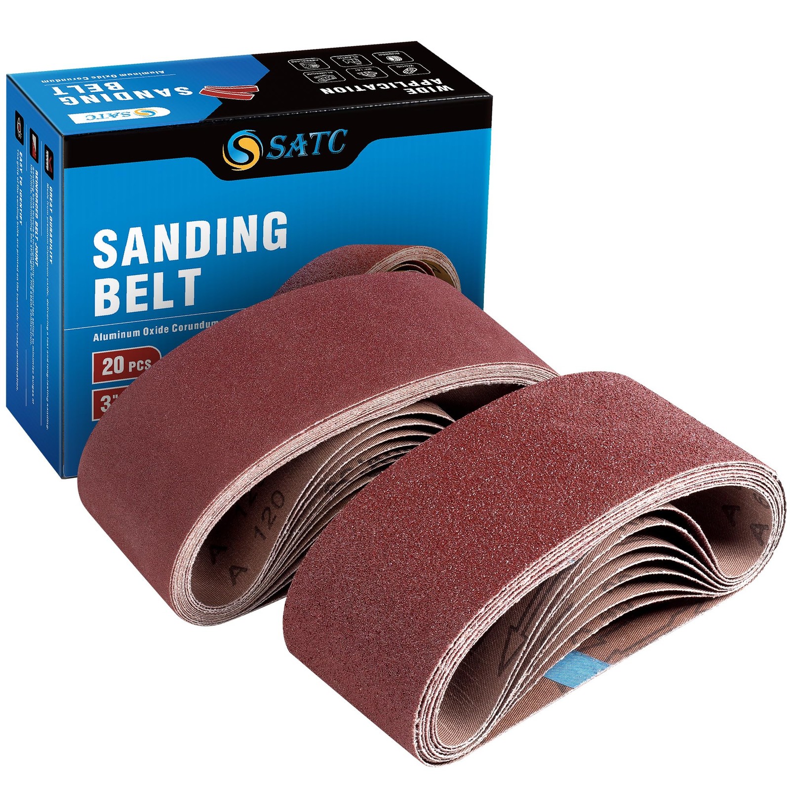 20PCS 3×18 Sanding Belts Aluminum Oxide Grit Sandpaper Wood Metal Paint