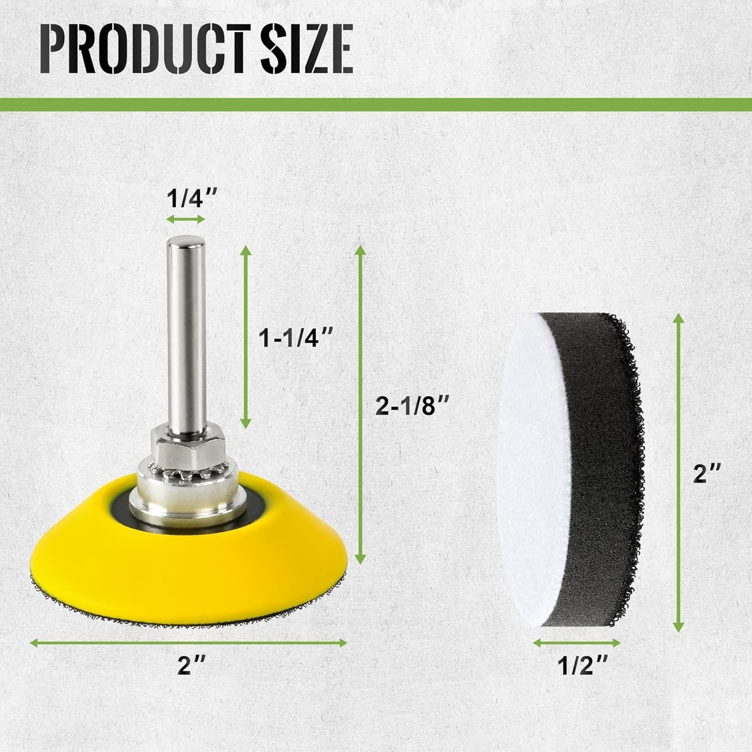 5 Pack 2 Inch Hook and Loop Sanding Pad with 1/4 Inch Shank Drill Attachment