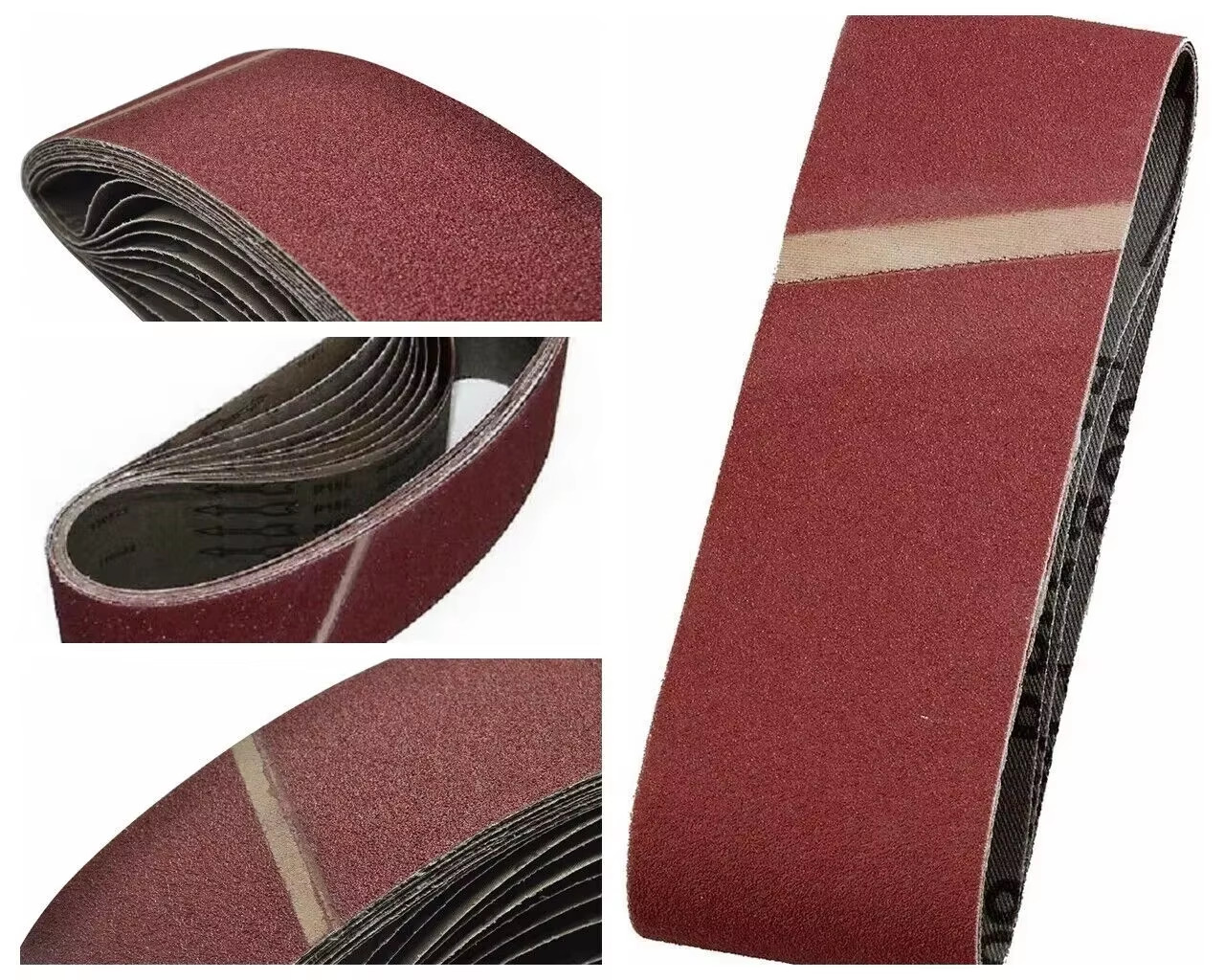 50PCS 3x21in Cloth Sanding Belt 40 Grit 75x533mm Aluminum Oxide for Metal & Wood