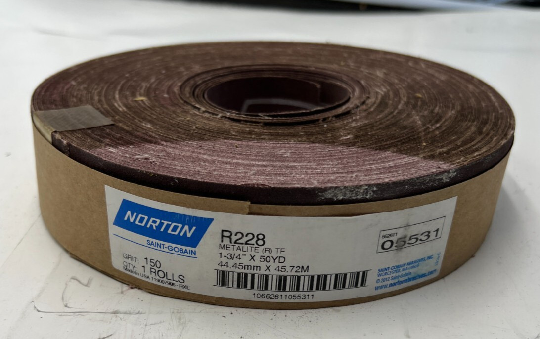 Norton R228 Saint-Gobain Metalite Sanding Belt 1 3/4″ x 50 yards 150 Grit