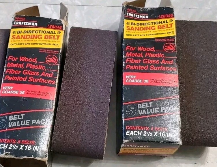 Bi-Directional Sanding Belts 3 Pkgs, Very Coarse 36, 2.5″ X 16 IN. #28346