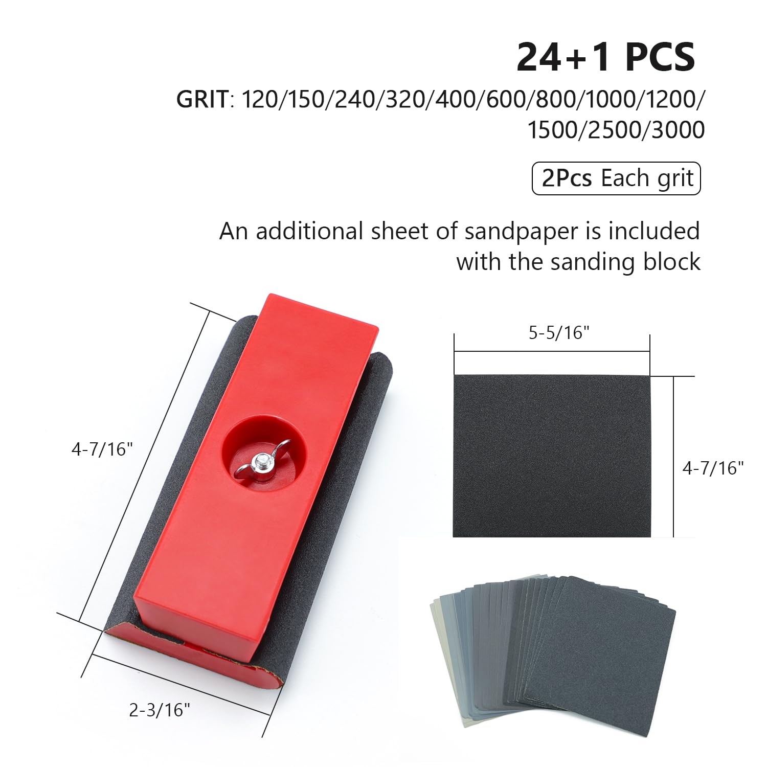 SCOTTCHEN Hand Sanding Blocks Auto Body, 25pcs Sandpaper Woodworking…